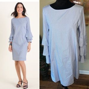 Philosophy Layered Sleeve Vertical Striped Dress